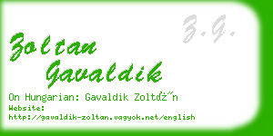 zoltan gavaldik business card